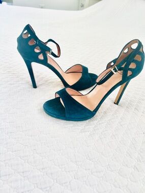 Via Spiga/Studio Spiga  Emerald Green Suede High Heels Sandals size 39 1/2